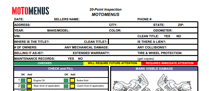 Checklist to Sell Your Motorcycle